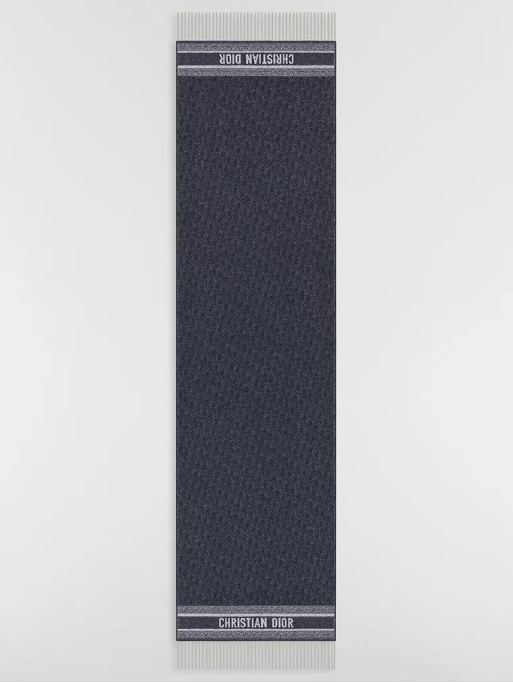 NEW ✨ DIOR ✨🩶 100% Cashmere Reversible Gray Large Fringed Scarf Shawl Wrap 🩶 - Picture 6 of 15